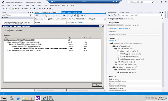 TFS Integration Tools - Issue: TF14009: Cannot merge source into target ...