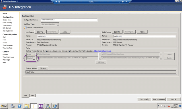 TFS Integration Tools - Issue: TF14009: Cannot merge source into target ...